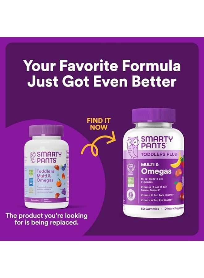 SmartyPants, Toddler Plus, Multi & Omegas, Grape, Orange, & Strawberry Banana, 60 Gummies - Image 2